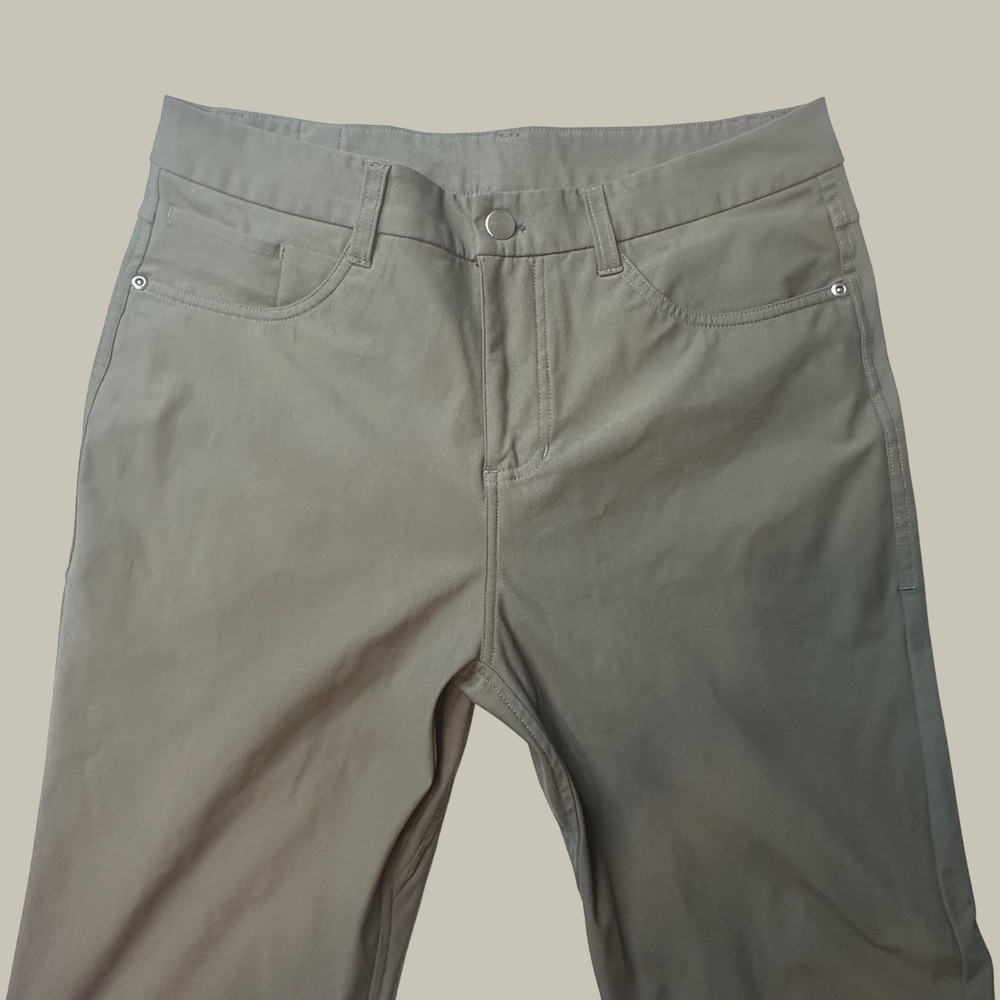 Wowie Performance Pants Mens 30x28 Slim Straight Olive Green Stretch 5-Pocket